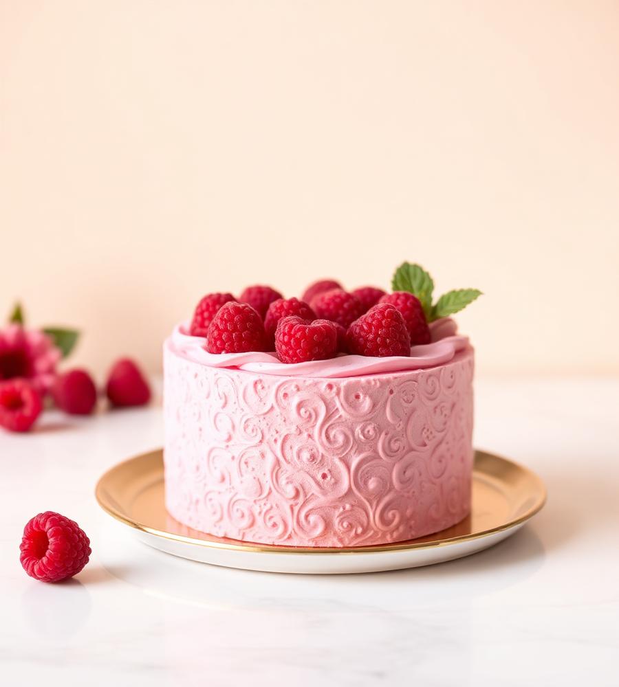 Rózsaszín málnás mousse torta